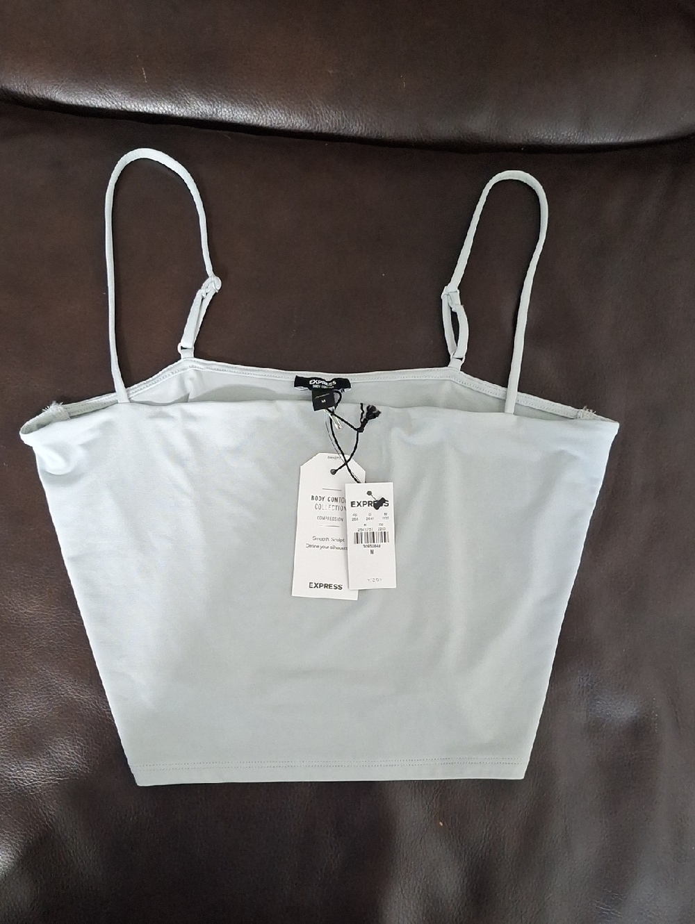 Express Pale Blue Cropped Spaghetti Strap Cami